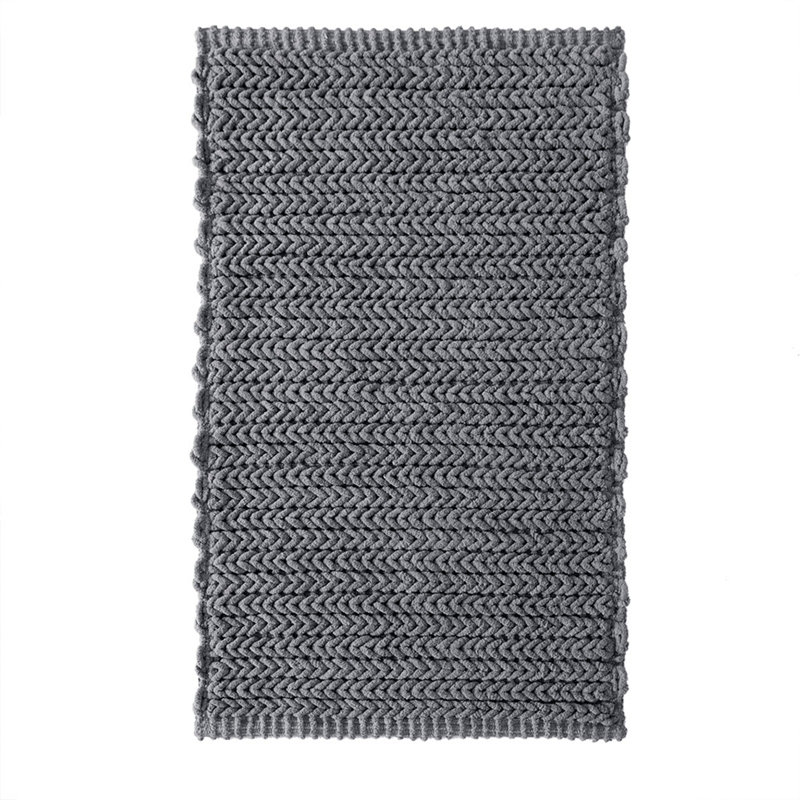 Tapis opulent 100% coton chenille, Gris anthracite, Simple - L 40 po x l 24 po