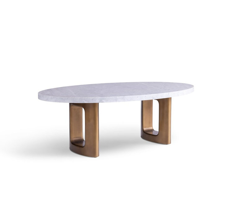 Lancaster Coffee Table, Honed Carrara