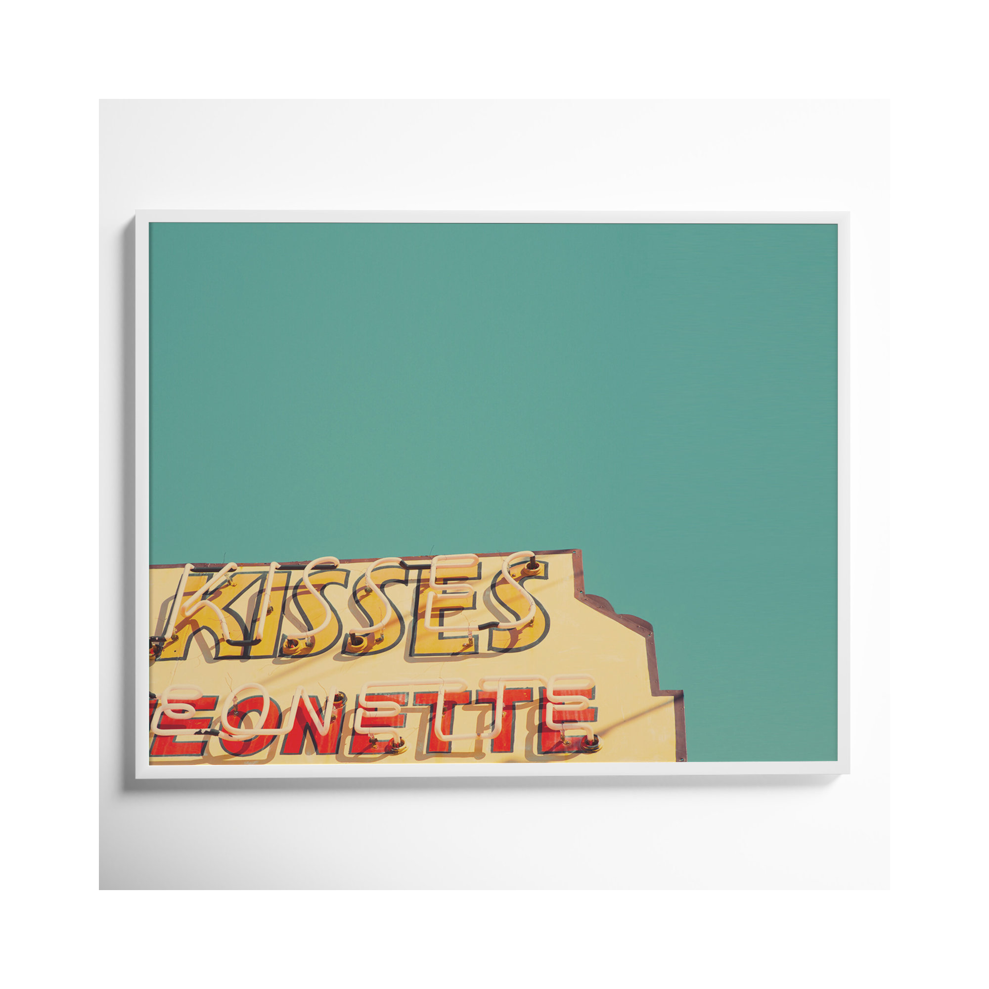 Kisses by Robert Cadloff, White, 34.25" H x 43.25" W x 0.88" D