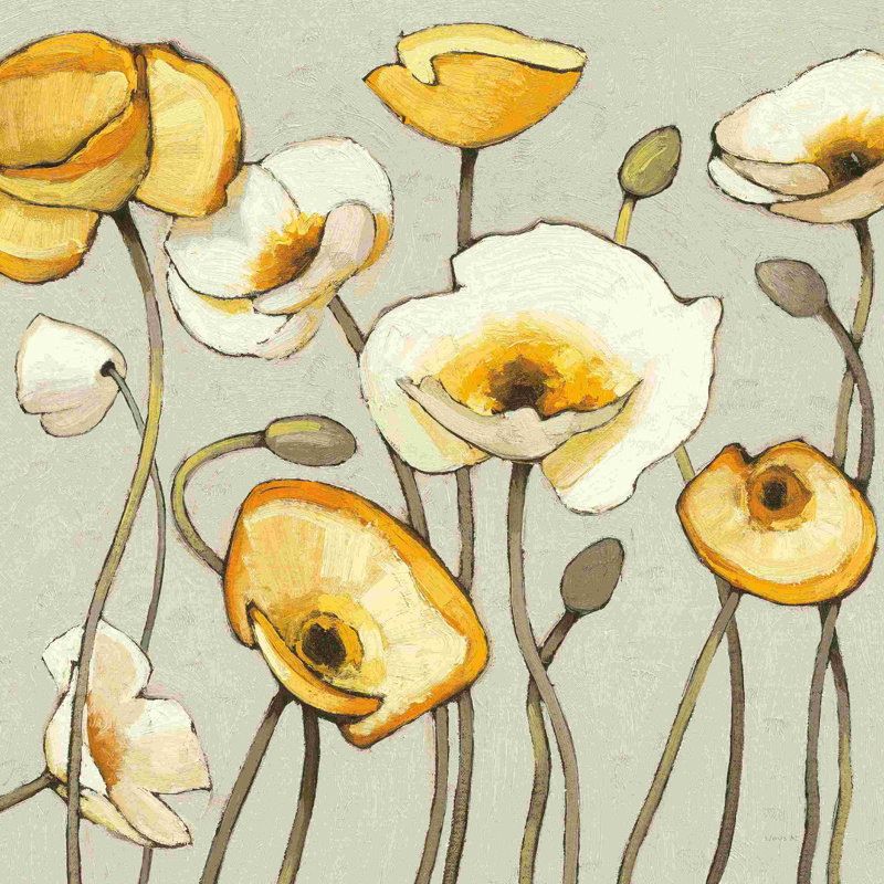 «Jaune Gris III» par Shirley Novak - impression sur toile tendue, L 30 po x H 30 po