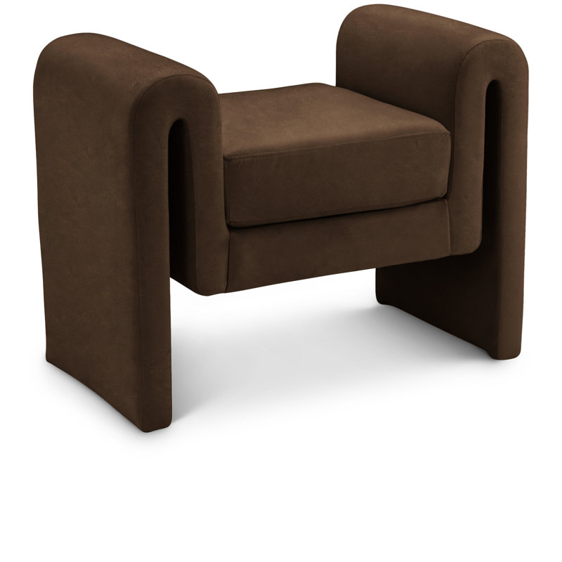 Banc rembourré Sloan, Velours brun