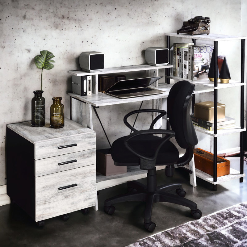 Bureau élégant avec dossier en V en métal et tablette supérieure pour un bureau stylé et pratique, avec option de panneaux épais