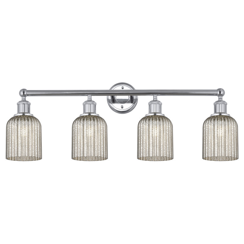 Fiennes 4 - Light Dimmable Vanity Light, Polished Chrome, Metallic Gray