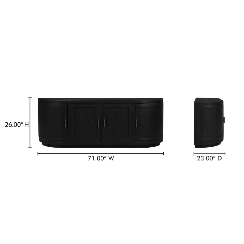 Rudi Solid Wood TV Stand, Black