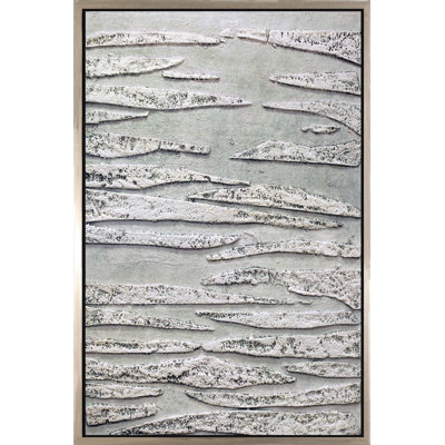 Fissures in Ice - peinture sur toile à cadre flottant