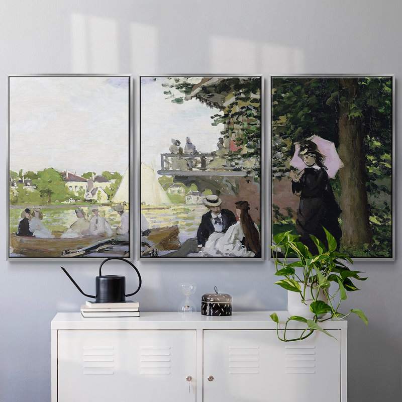 The Landing State, 1869 - 3 pièces, reproduction sur toile, H 24 po x l 48 po x P 2 po, Argent