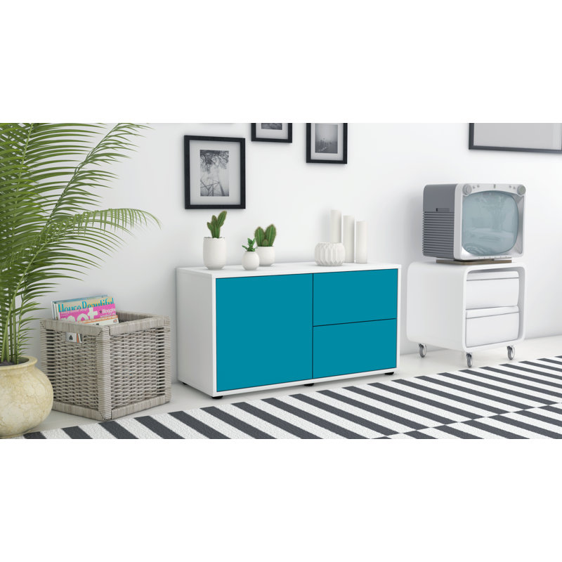 Holtorf 92cm Sideboard, Turquoise / Matte White