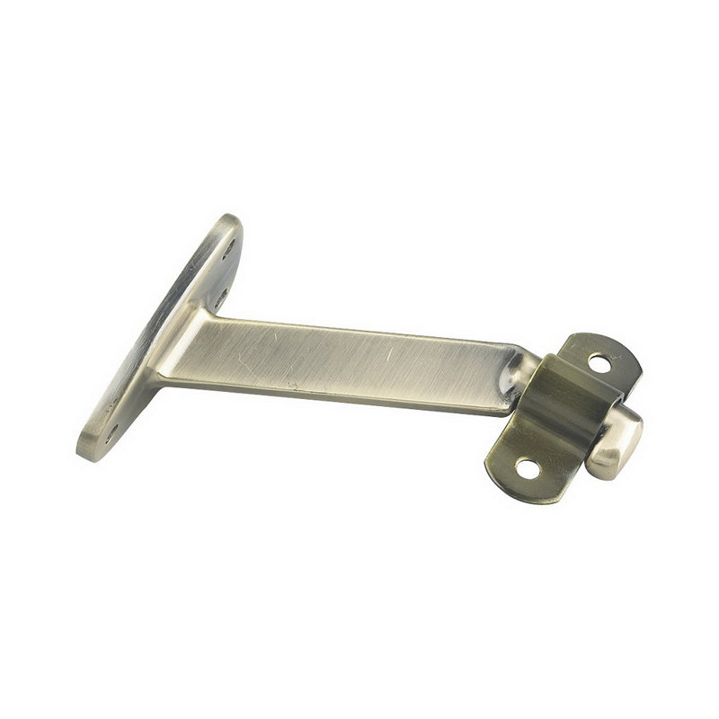Extended Arm Heavy Duty Handrail Bracket, Antique Brass
