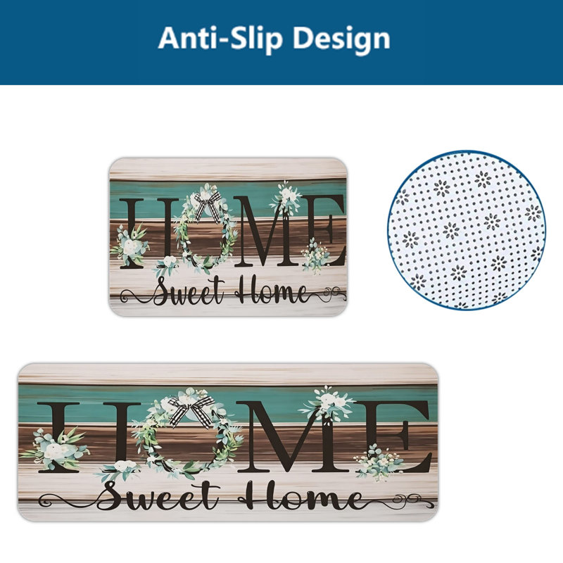 Ensemble de 2 tapis de cuisine Farmhouse Home Sweet Home