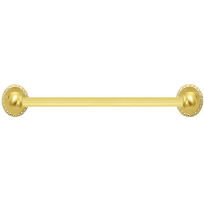 Caché II 32 inches c.c. {approximately} towel bar with 80 rivoli Swarovski Clear Crystals with 5/8 reeded center in Chalice