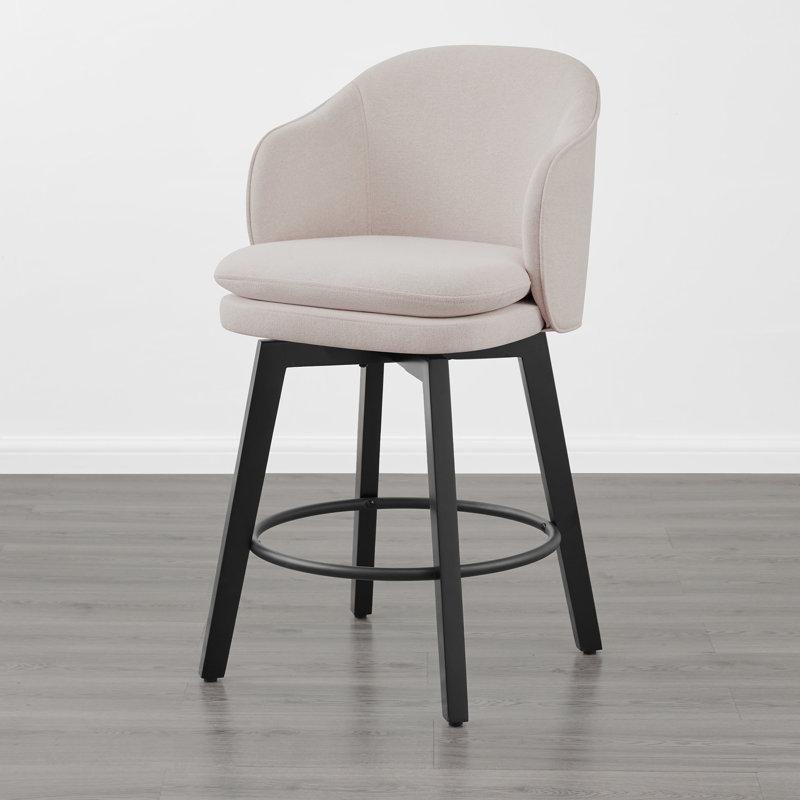 Meenakshi Swivel Bar Stools With Backs, 1, Cream