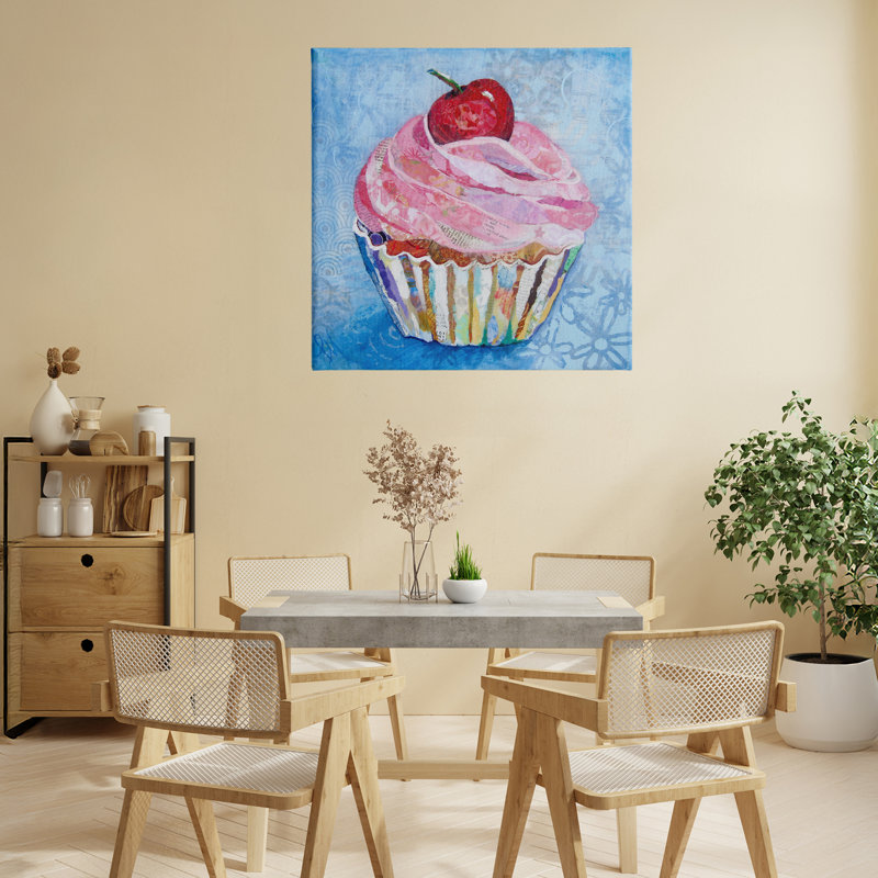 Collage sur toile à motif de petits gâteaux, design par Lisa Morales, H 24 po x l 24 po