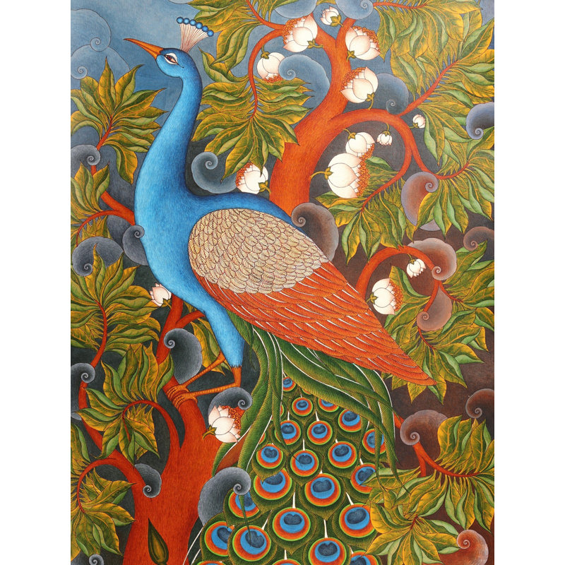 Grande et belle paon, peinture | Acrylique sur toile