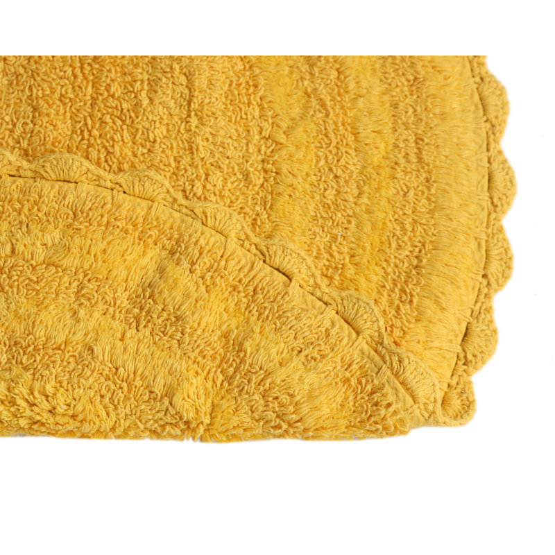 Tapis pour salle de bain 100% coton, Jaune