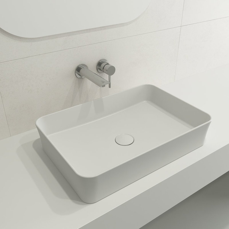 Sottile 22.5'' L Bathroom Sink, Matte White