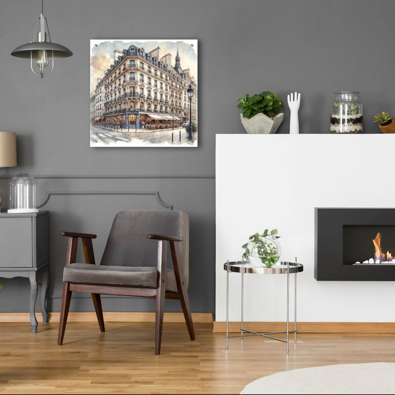 «Hotel In Paris» par Rey Klimt, art mural acrylique, H 24 po x l 24 po