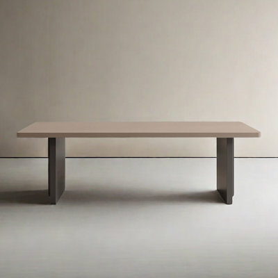 Modern simple rectangular solid wood slate tabletop