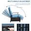 Fauteuil inclinable d'extérieur avec structure en métal et table pliante, bleu marine, capacité de soutien de 350 lb