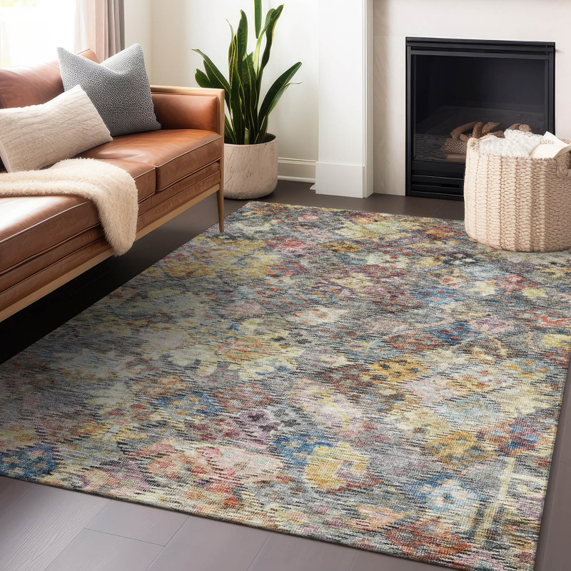 San Marino Gold Washable Indoor-Outdoor Rug - , 10' x 14'