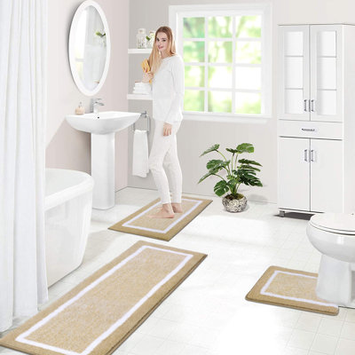 Ultra Soft 3-Piece Set Rectangle Bath Rug