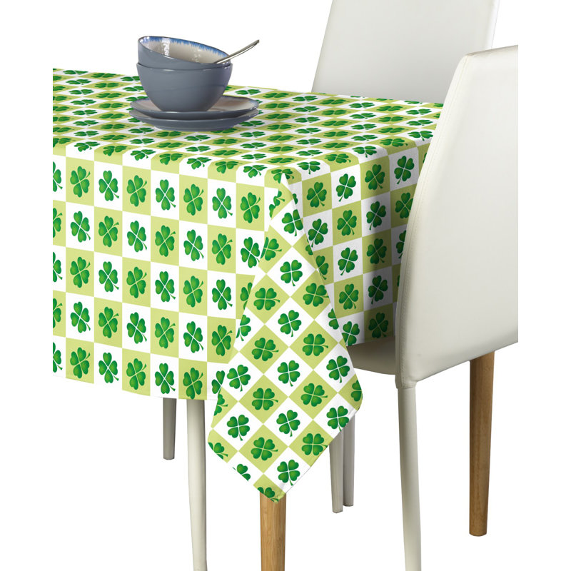 Rayshun 4 Leaf Clover Check Tablecloth, 120" x 60"