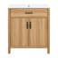 30" Wood Bathroom Vanity With Solid Wood Frame, 2 Soft Close Doors,1 Flip Drawer, Adjustable Shelf, Modern Storage Cabinet-373990243-373990240