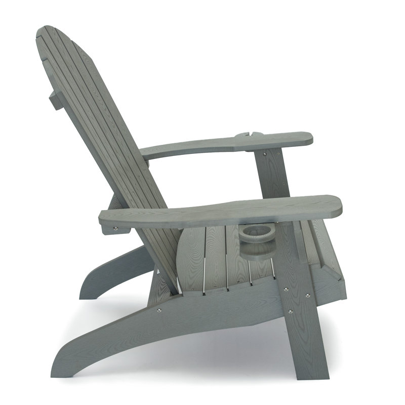 Chaise Adirondack d'extérieur en PEHD LuXeo Westwood, gris