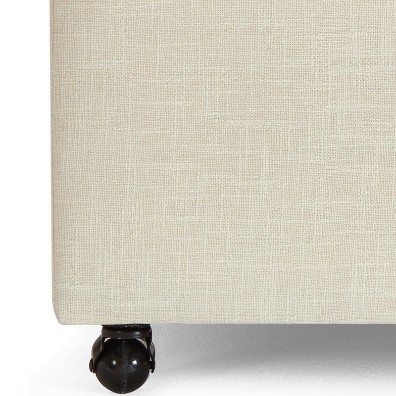Sofa Ottoman With Storage, Modular Sectional Storage Ottoman With Wheels, White