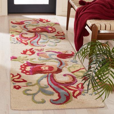 Emrick Hand Hooked Wool Floral Rug