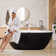 55'' x 29.5'' Freestanding Soaking Acrylic Bathtub with Integrated Slotted Overflow and Chrome Anti-clogging Drain
