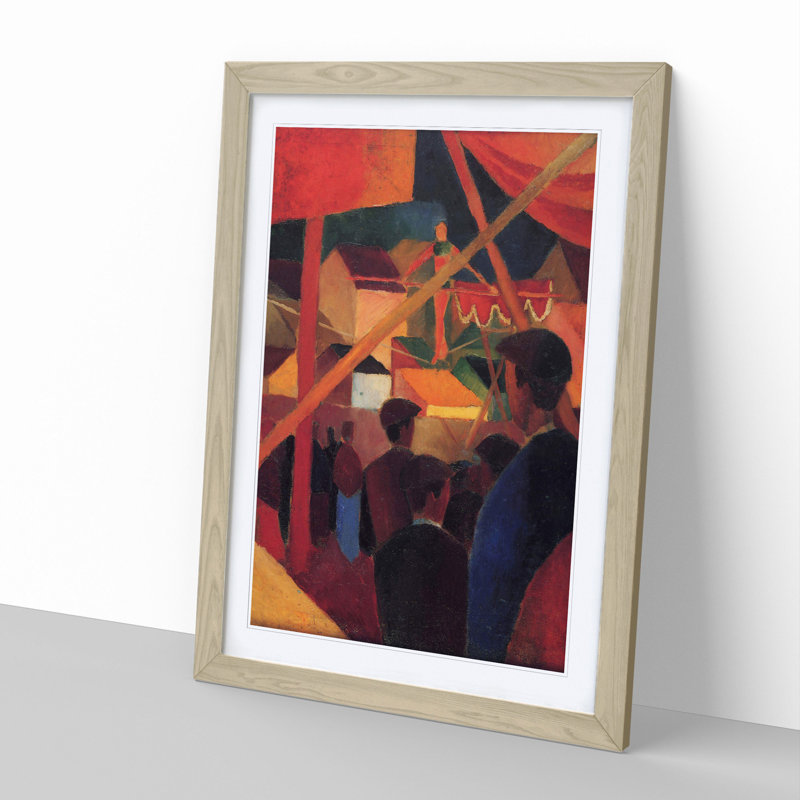 Tightrope Walker Vol.2 by August Macke - Picture Frame Painting, 48cm H x 36cm W x 2cm D, Oak