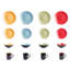 Service de table 16 pièces en grès HomeVSS Two-Tone Colors Life, fini mat, pour 4 personnes-1483637350