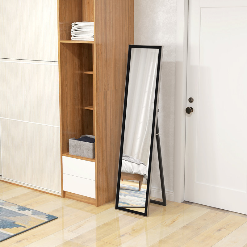 Seriana Polystyrene Rectangle Floor Mirror, Black