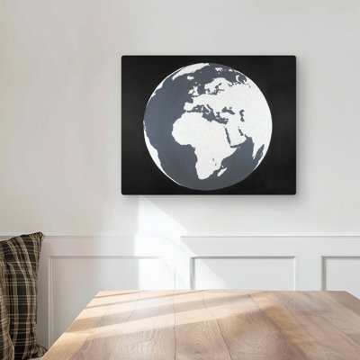 Earth - Black Man Cave Metal Print | Unique Home Decor