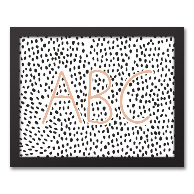 Art encadré ABC, H 15,75 po x l 12,75 po x P 1,75 po