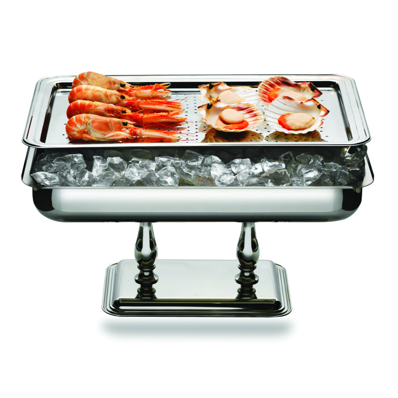 Elevated Rectangular Seafood Presentation With Stand   L: 20-3/4" W: 12-2/3"