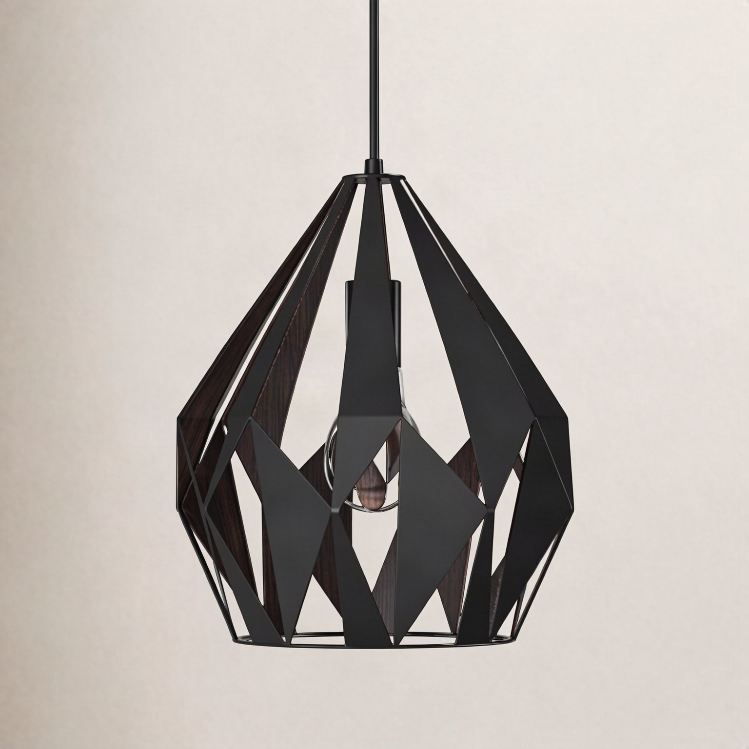 Hendry 1 - Light Pendant, 82.68" H x 7.25" W x 7.25" D, Black/Gold Leaf