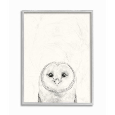 «Owl Portrait Gray» par Victoria Borges - reproduction de dessin