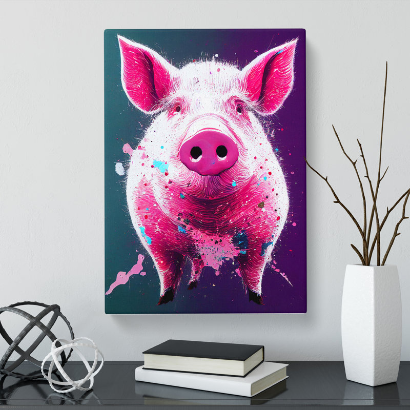 Katiranoma Pig Splash - Wrapped Canvas, 50cm H x 35cm W x 3cm D