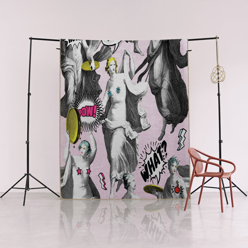 Tapis décoratif moderne à motif de buste, Rectangle 4 pi 11 po x 7 pi 7 po
