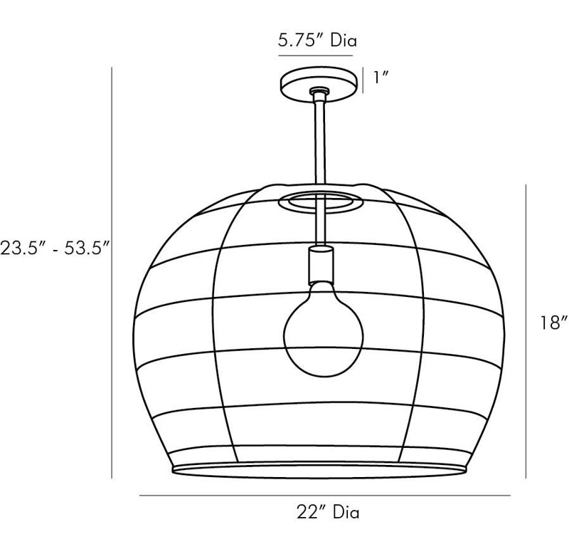 Swami 1 - Light Pendant, 18" H x 22" W x 22" D