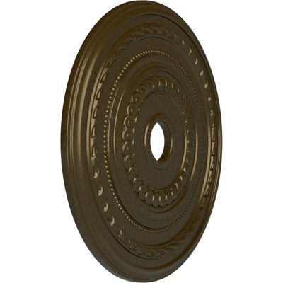 Endurathane Cole Ceiling Medallion, 25 3/8"OD x 3 3/8"ID x 1 3/8"P (Fits Canopies up to 9 1/8"), Hand-Painted Brass Finish