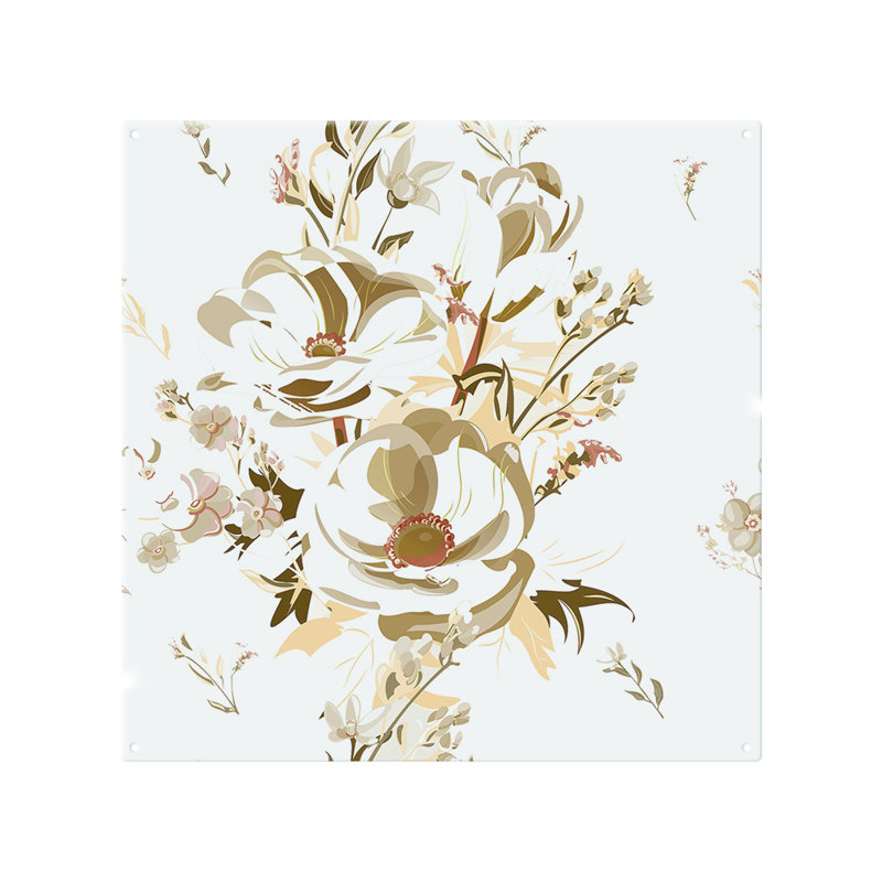 Flower Print Splash Back, 75cm L x 60cm W