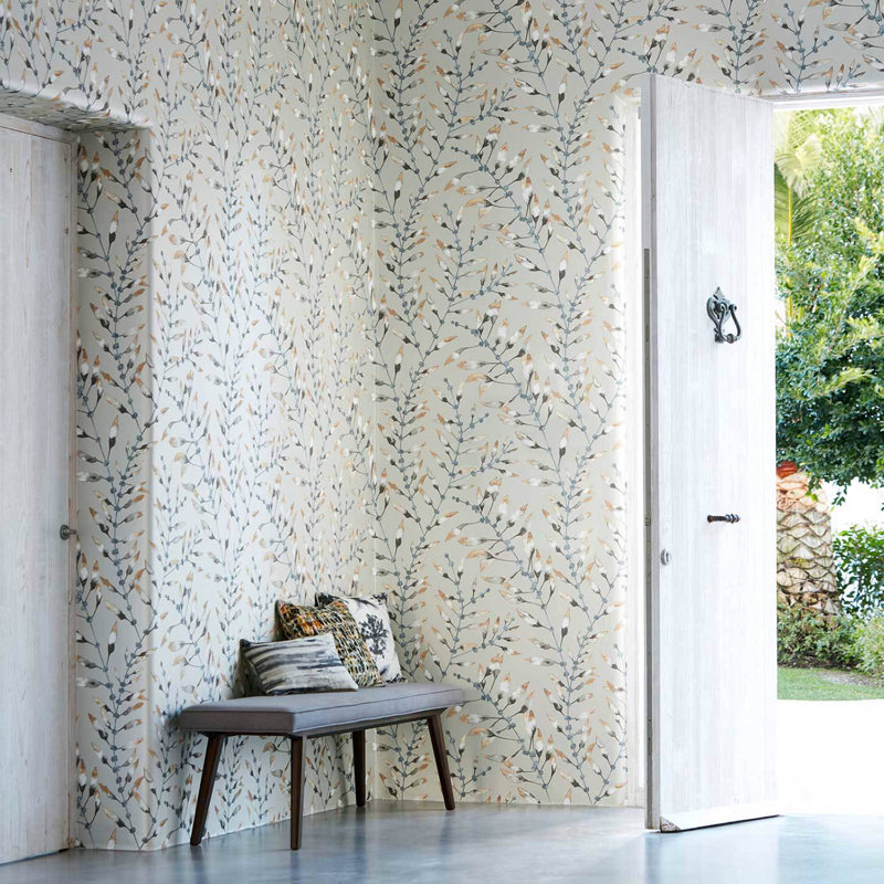 Chaconia 10.05m x 68.6cm Wallpaper Roll, Amber/Slate