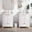 Ensemble de meuble-lavabo de salle de bain, meuble-lavabo moderne avec trou de robinet simple, panneaux de porte texturés et tiroir, pieds en pin, grand espace de rangement et charnières à fermeture en douceur