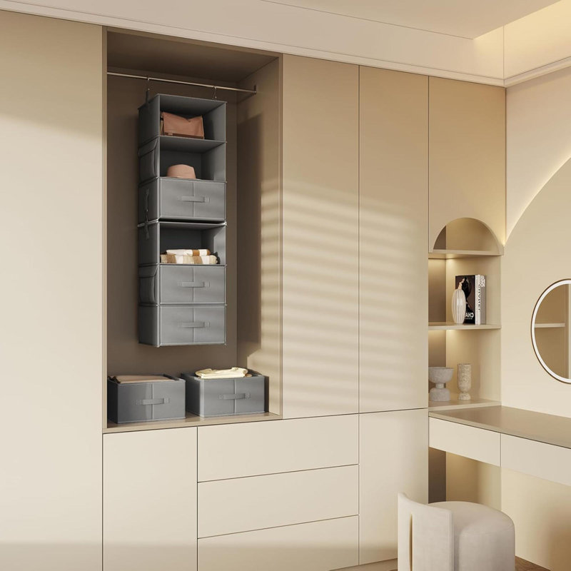 Organisateur de garde-robe à 6 tablettes, 2 tablettes à 3 tablettes séparables avec 3 tiroirs pour garde-robe, chambre de bébé, rangement pour vêtements de bébé et rangement
