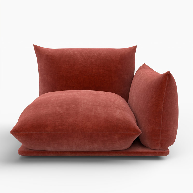 Chaise rembourrée en tissu de chenille Minarik, Rouge