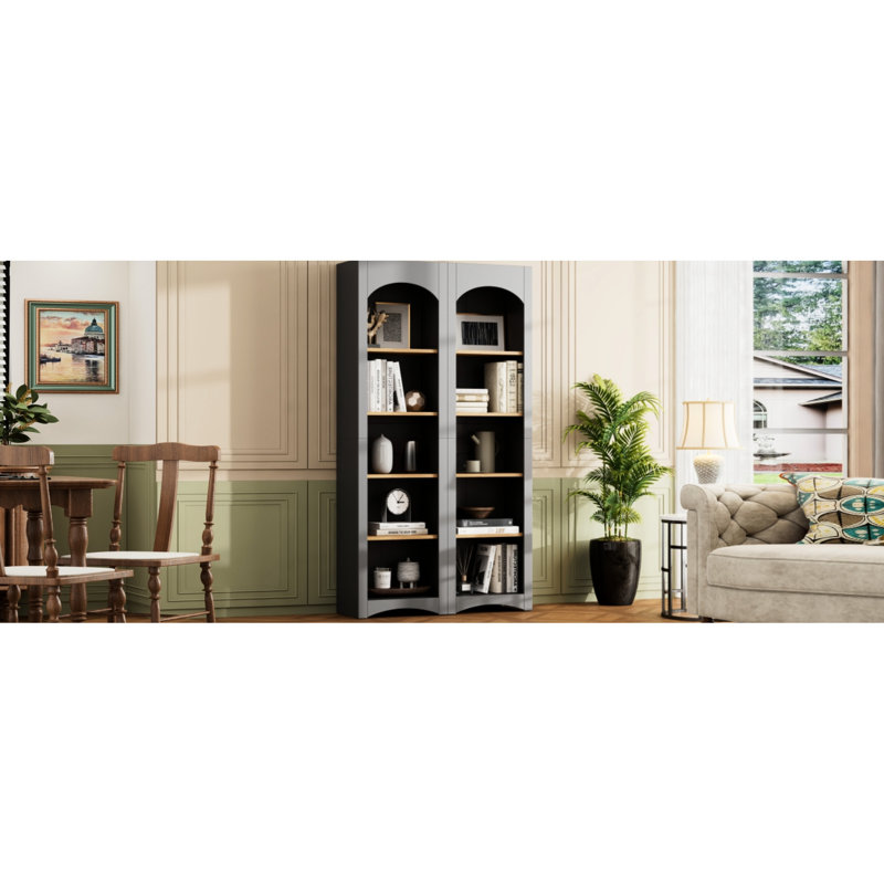 Armoire de cuisine moderne de 72 po de hauteur, bibliothèque ajustable, rangement de style pour la salle à manger, bureau, salle de bain grise, décoration intérieure