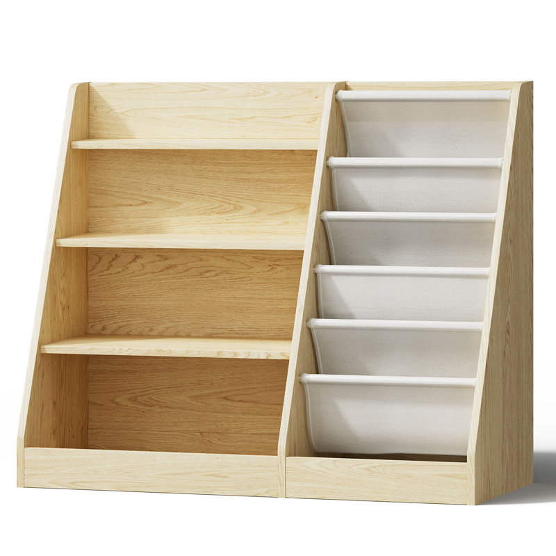 Maggiorina Bookcase, Oak/White, (4 Shelves) 80cm H x 90cm W x 40cm D