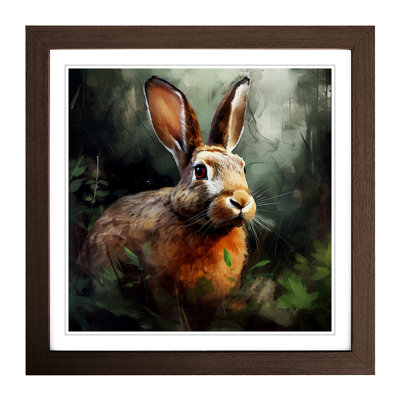 Rabbit Digital No.2 - Single Picture Frame Print on Wood